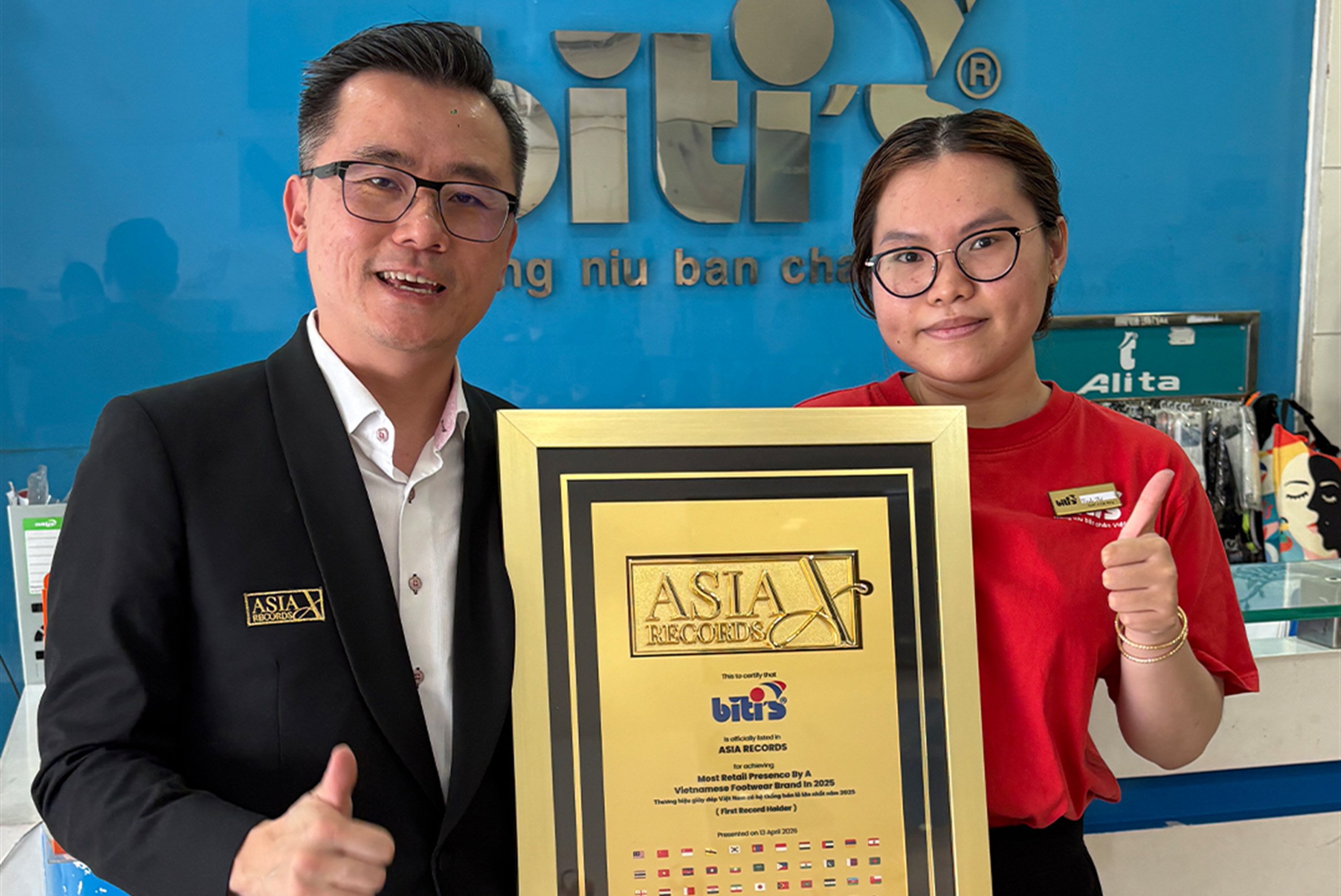 Biti’s Recognised by Asia Record for the Most Retail Presence by a Vietnamese Footwear Brand in 2025